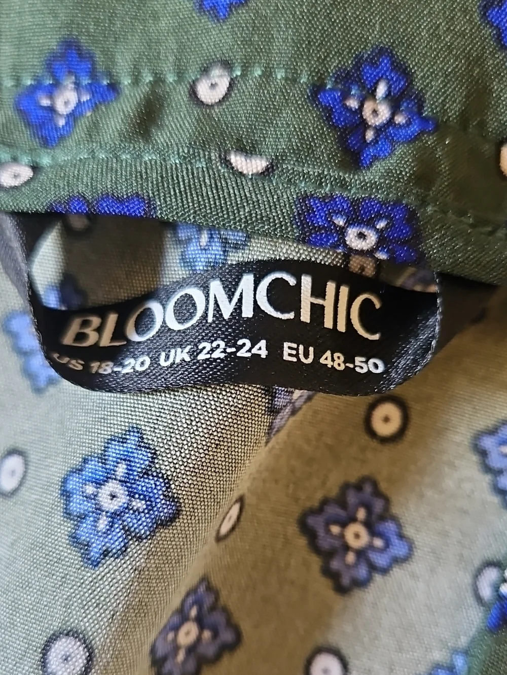 👚BLOOMCHIC Olive Green Geometric Button Tunic